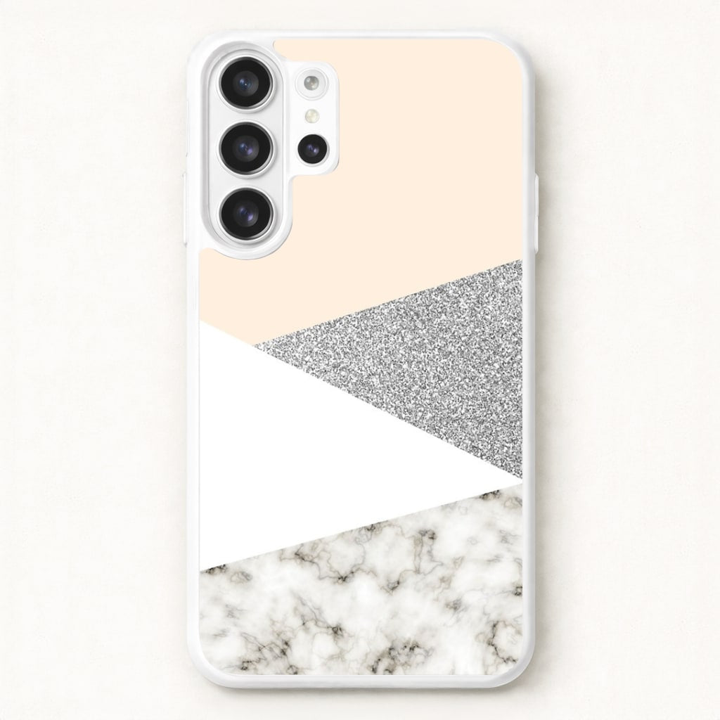 Abstract Marble and Silver Pattern Phone Case for Galaxy S26 Ultra