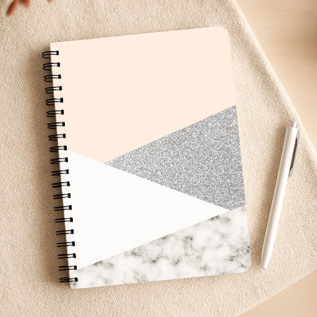 Abstract Marble and Silver Pattern Notepad