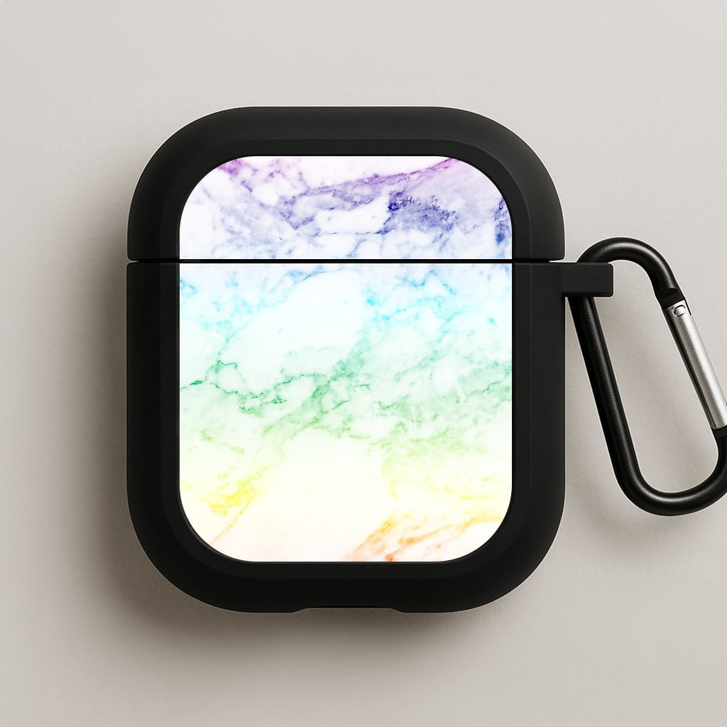 Rainbow Streak Marble Pattern AirPods Case