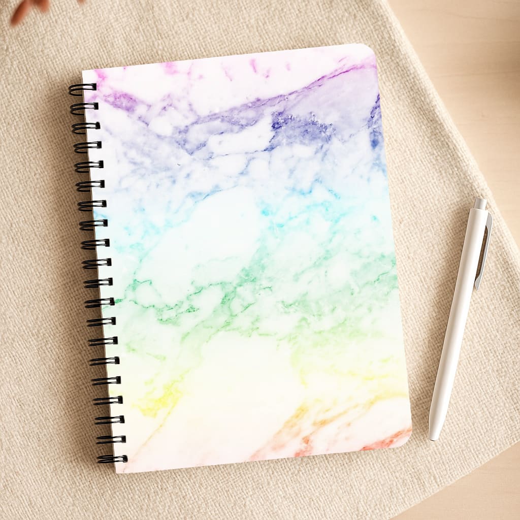 Rainbow Streak Marble Pattern Notepad