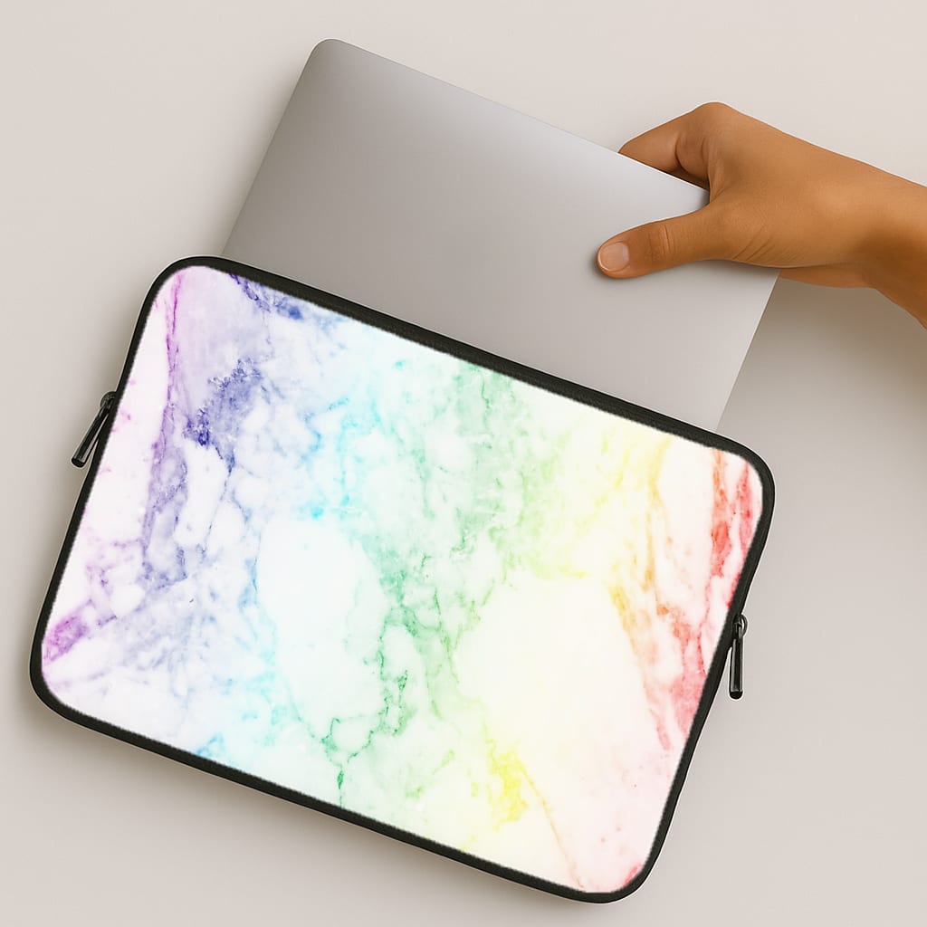 Rainbow Streak Marble Pattern MacBook Case