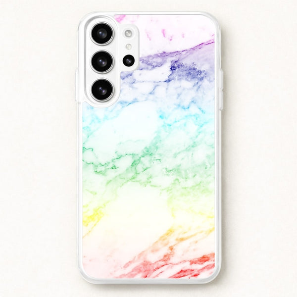 Rainbow Streak Marble Pattern Phone Case for Galaxy S26 Ultra