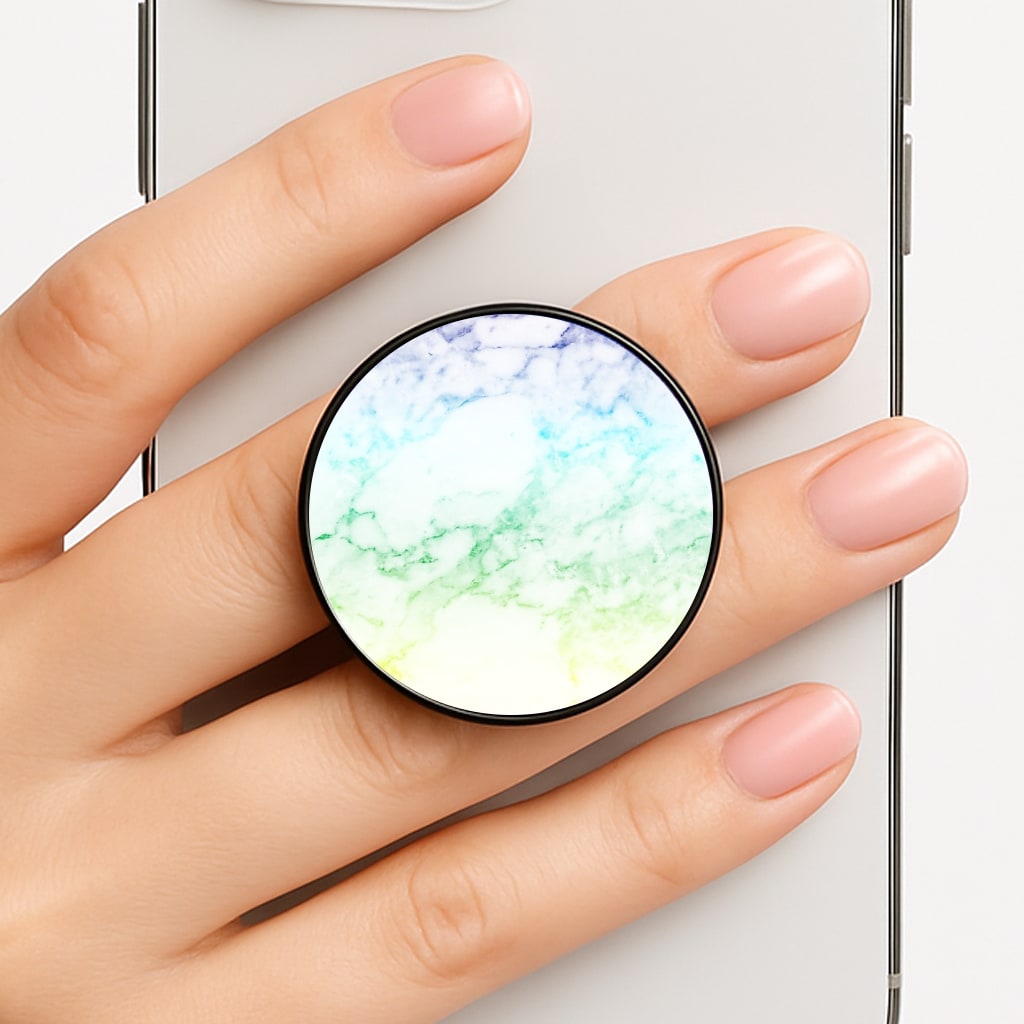 Rainbow Streak Marble Pattern Phone Grip