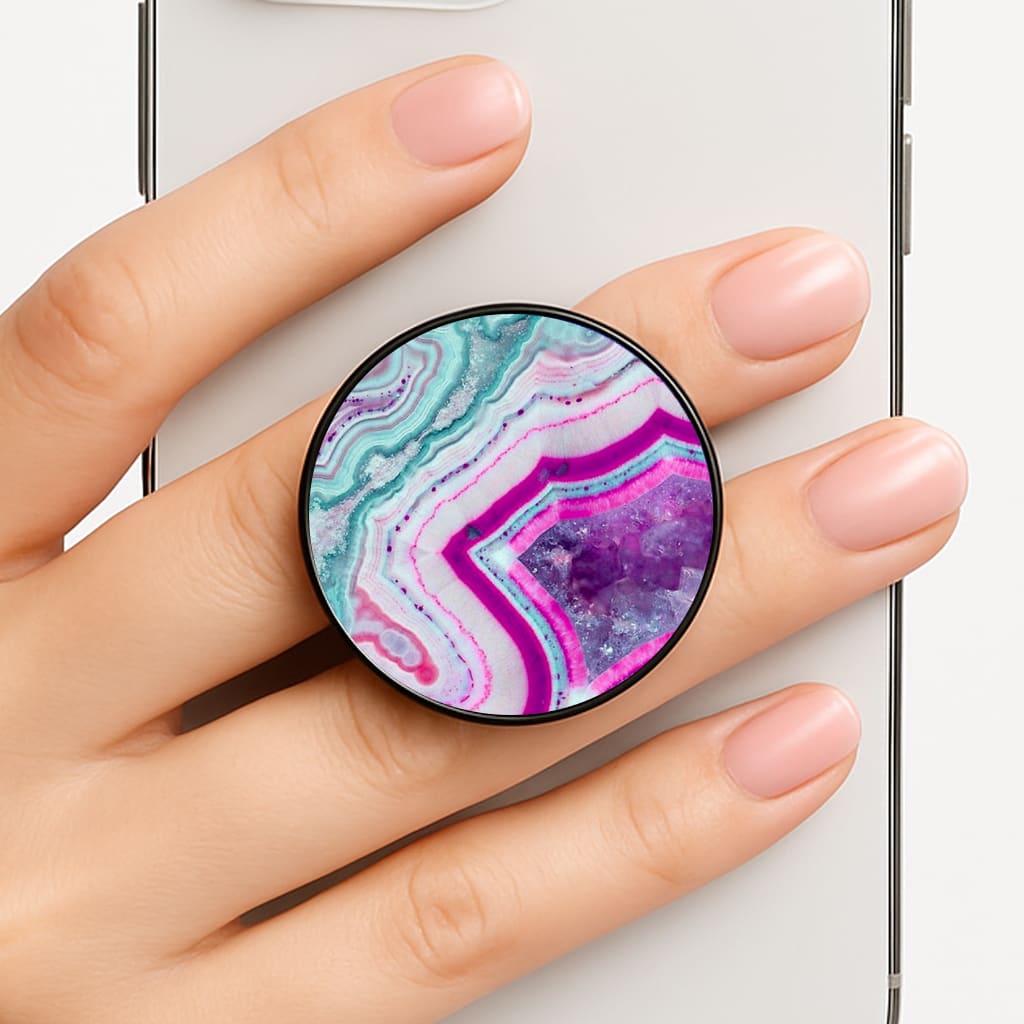 Purple Geode Pattern Phone Grip