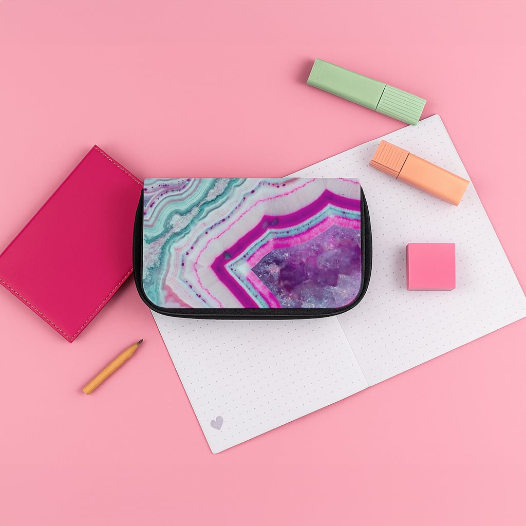 Purple Geode Pattern Pencil Case
