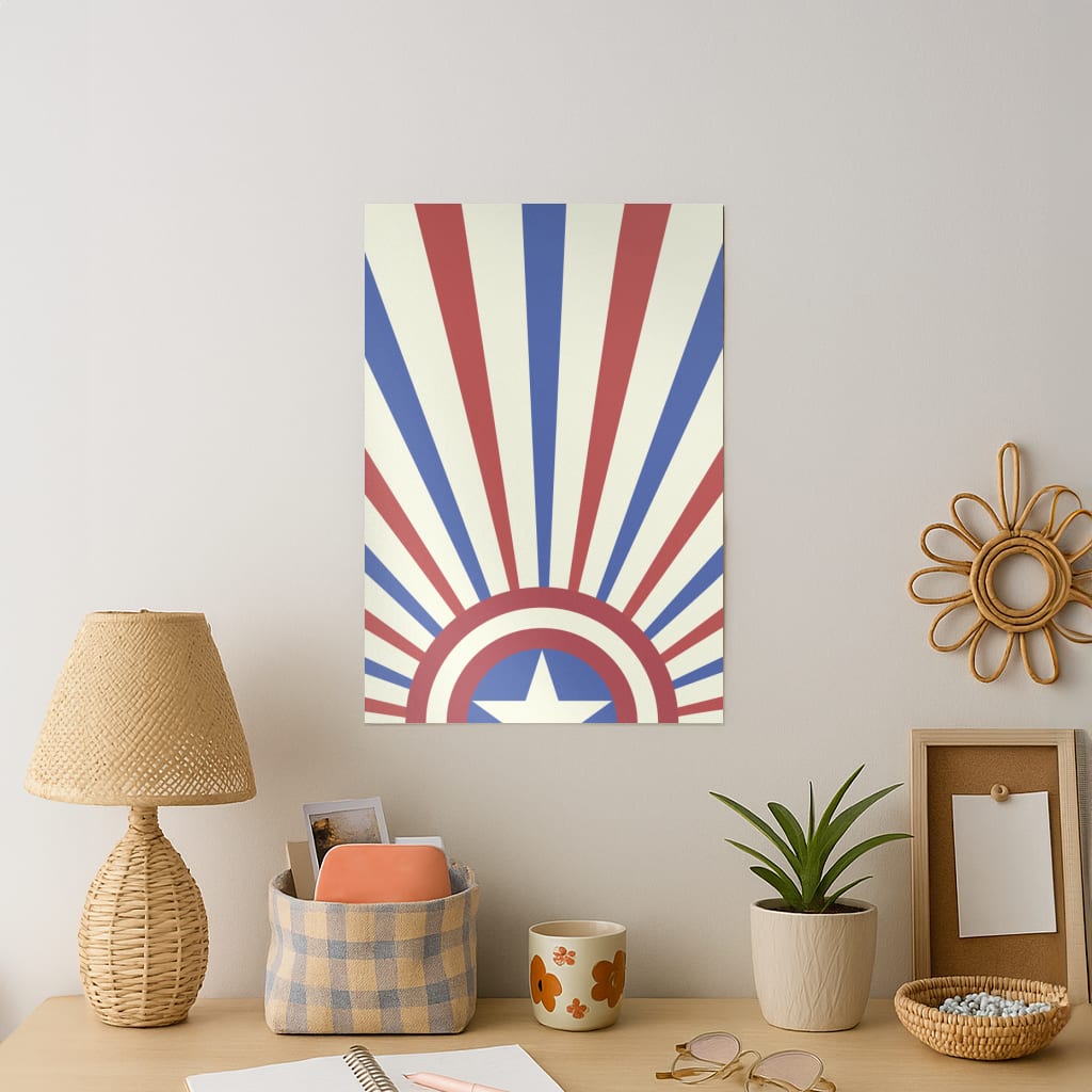 Shield And Stripes Art Print