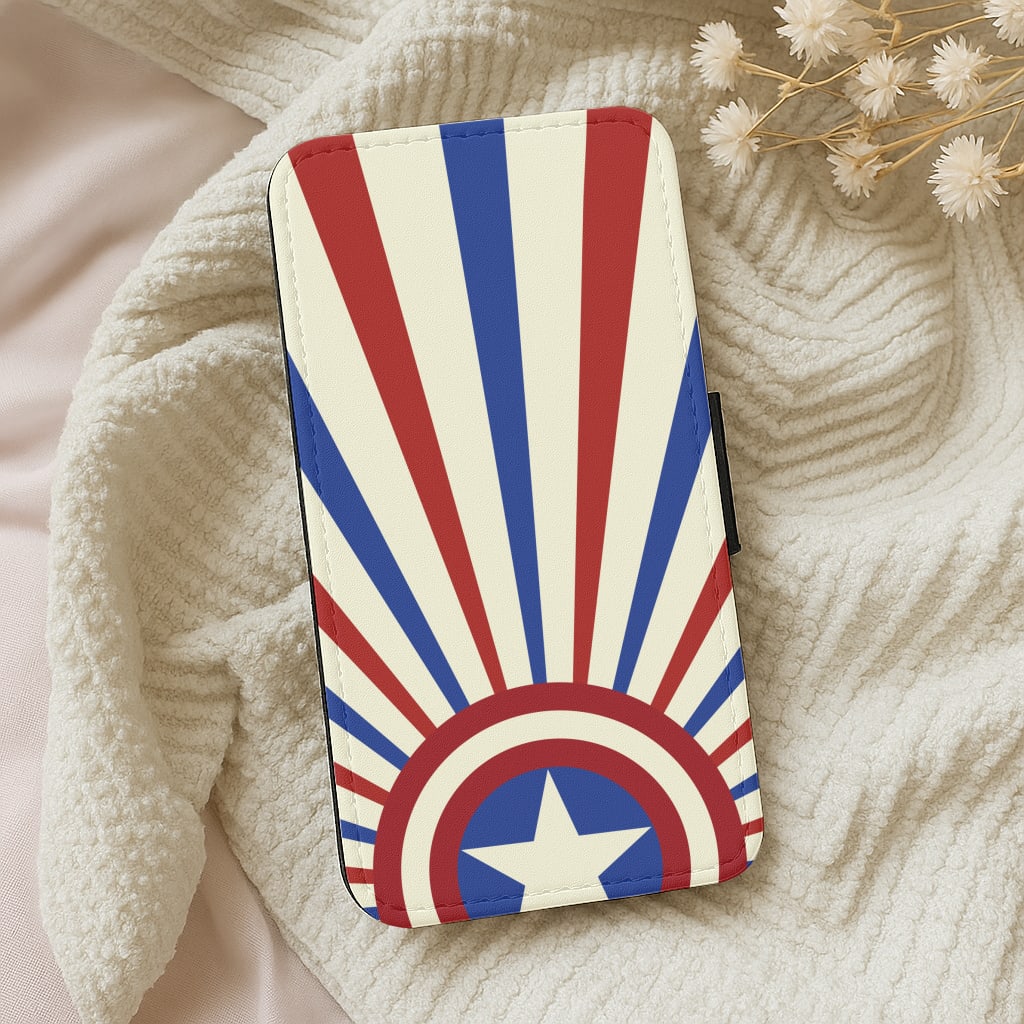 Shield And Stripes Wallet Phone Case