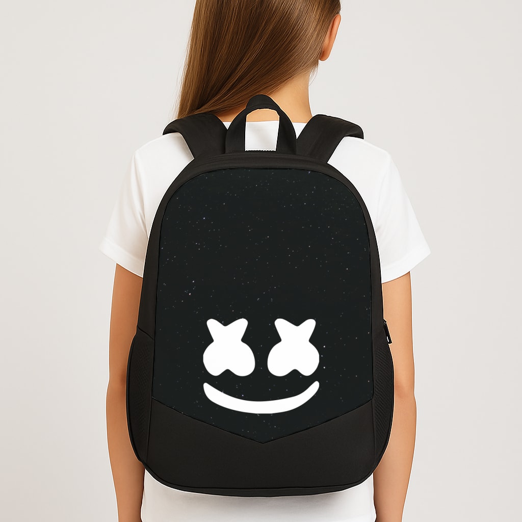 Black And White Helmet In Space Large School Bag
