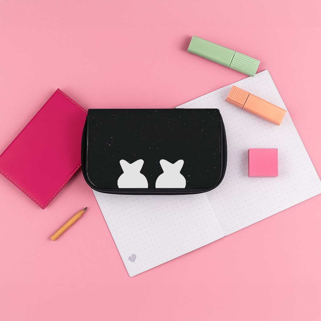 Black And White Helmet In Space Pencil Case
