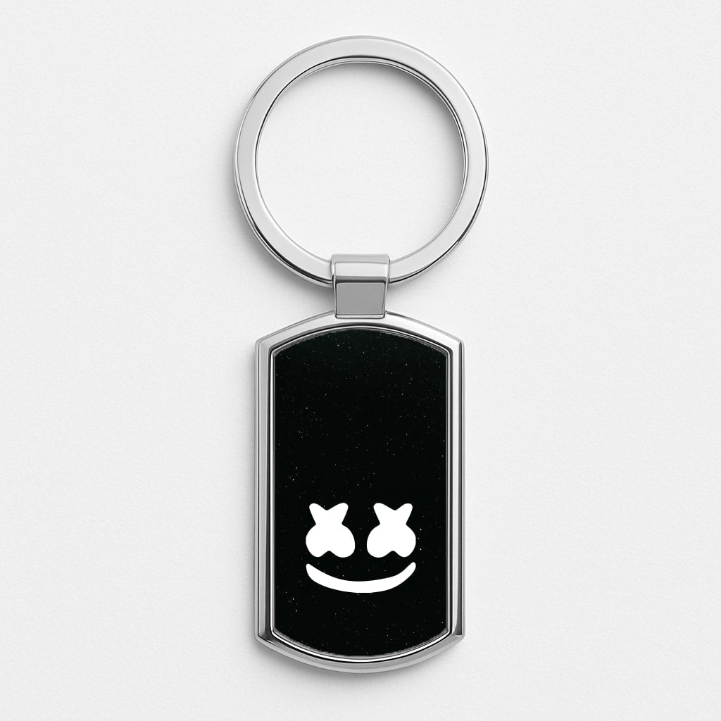 Black And White Helmet In Space  Luxury Keyring