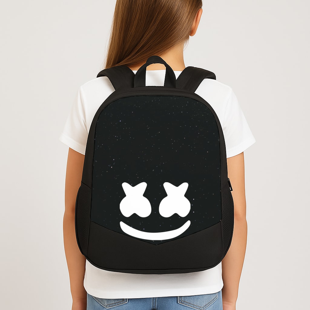 Black And White Helmet In Space School Bag
