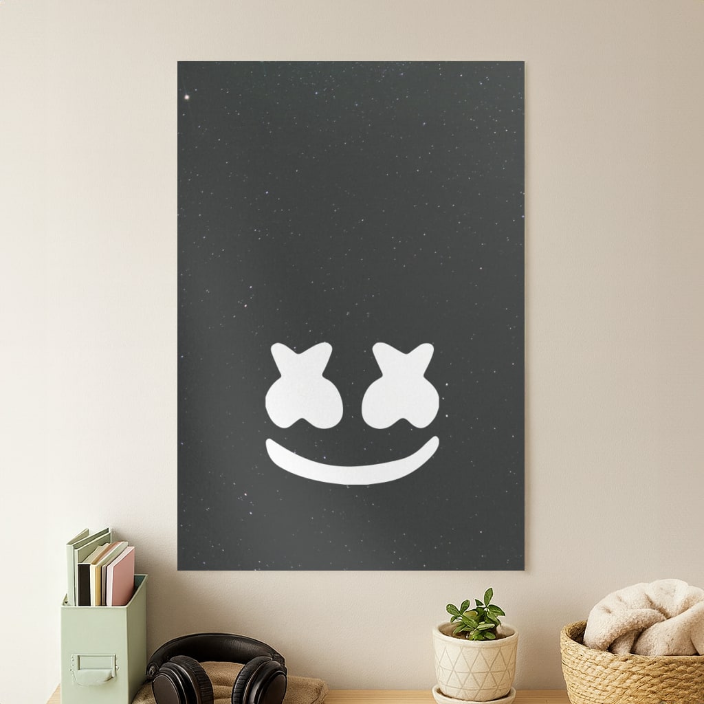 Black And White Helmet In Space  Poster