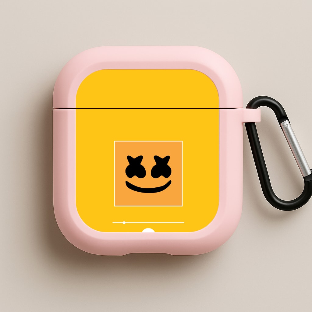Helmet DJ Album Cover Pink AirPods Case