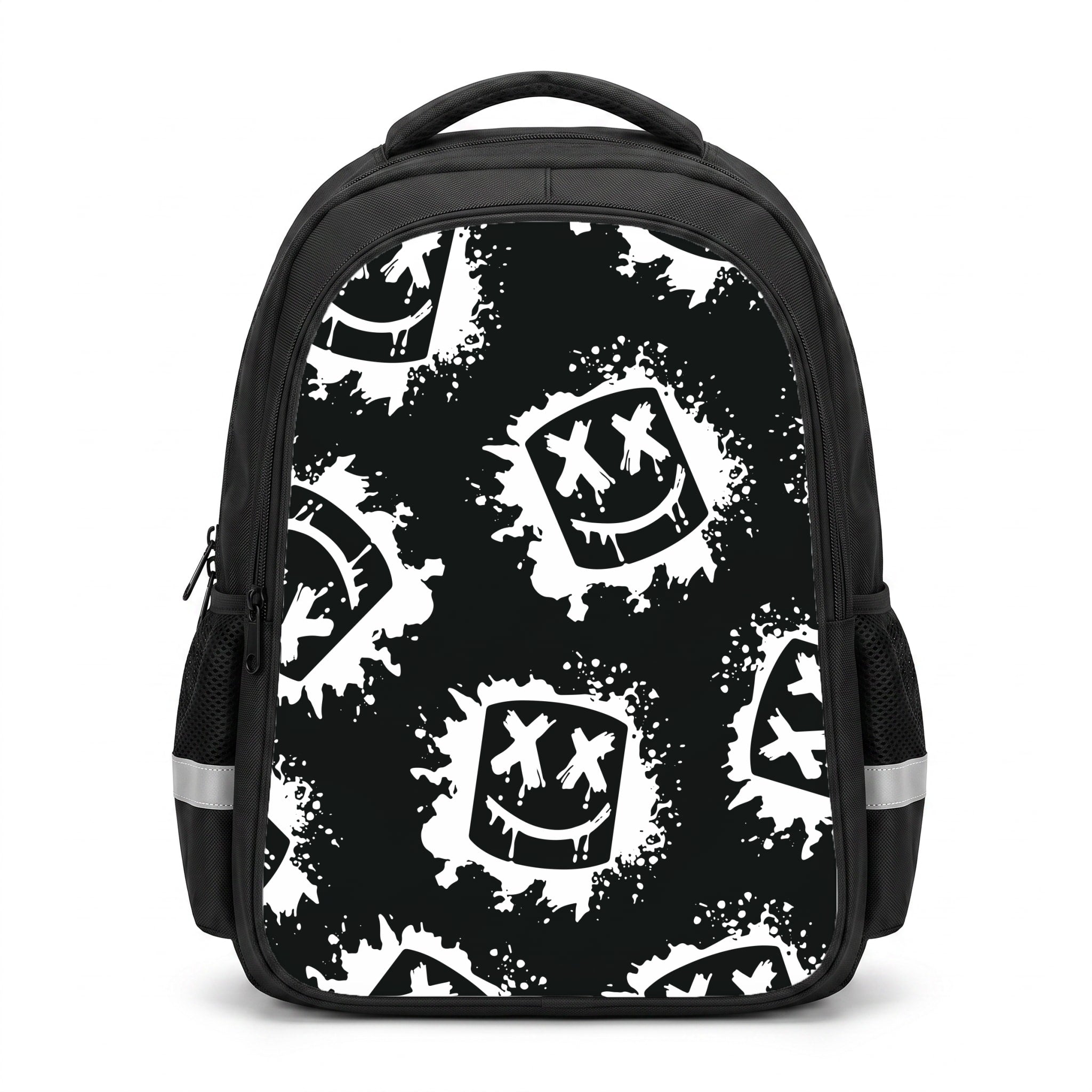Black And White Helmet DJ Pattern Backpack