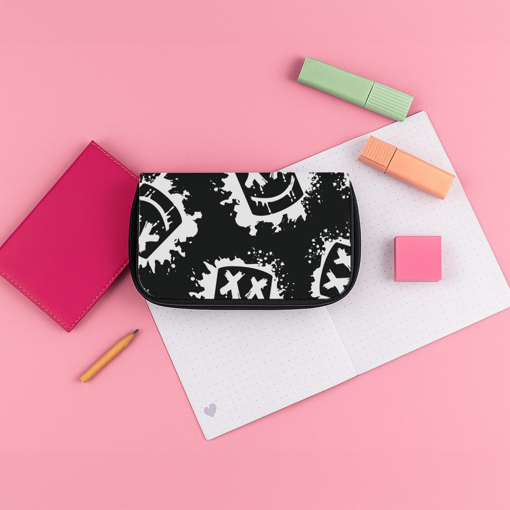 Black And White Helmet DJ Pattern Pencil Case