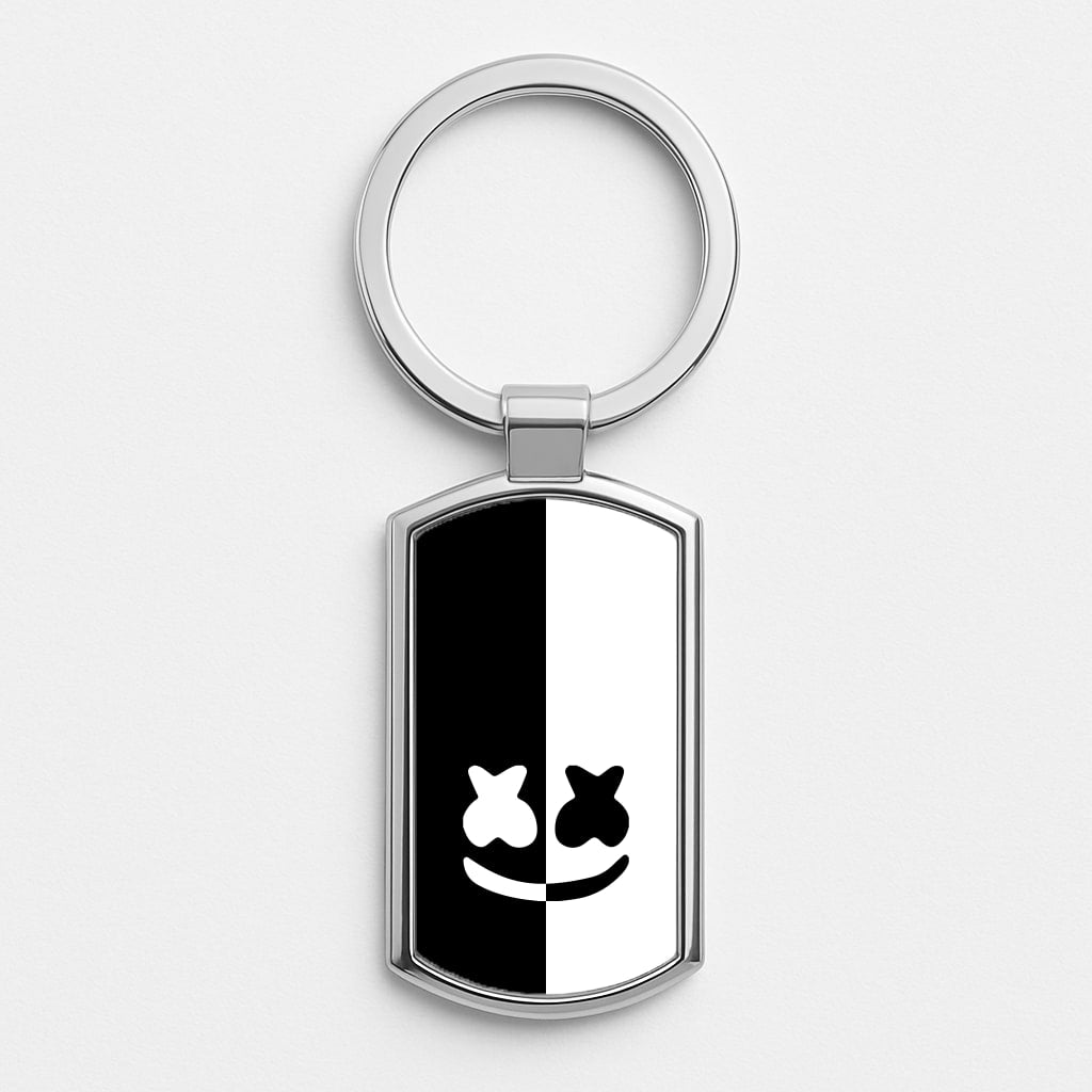 Dual Sides Helmet DJ Silver Keyring