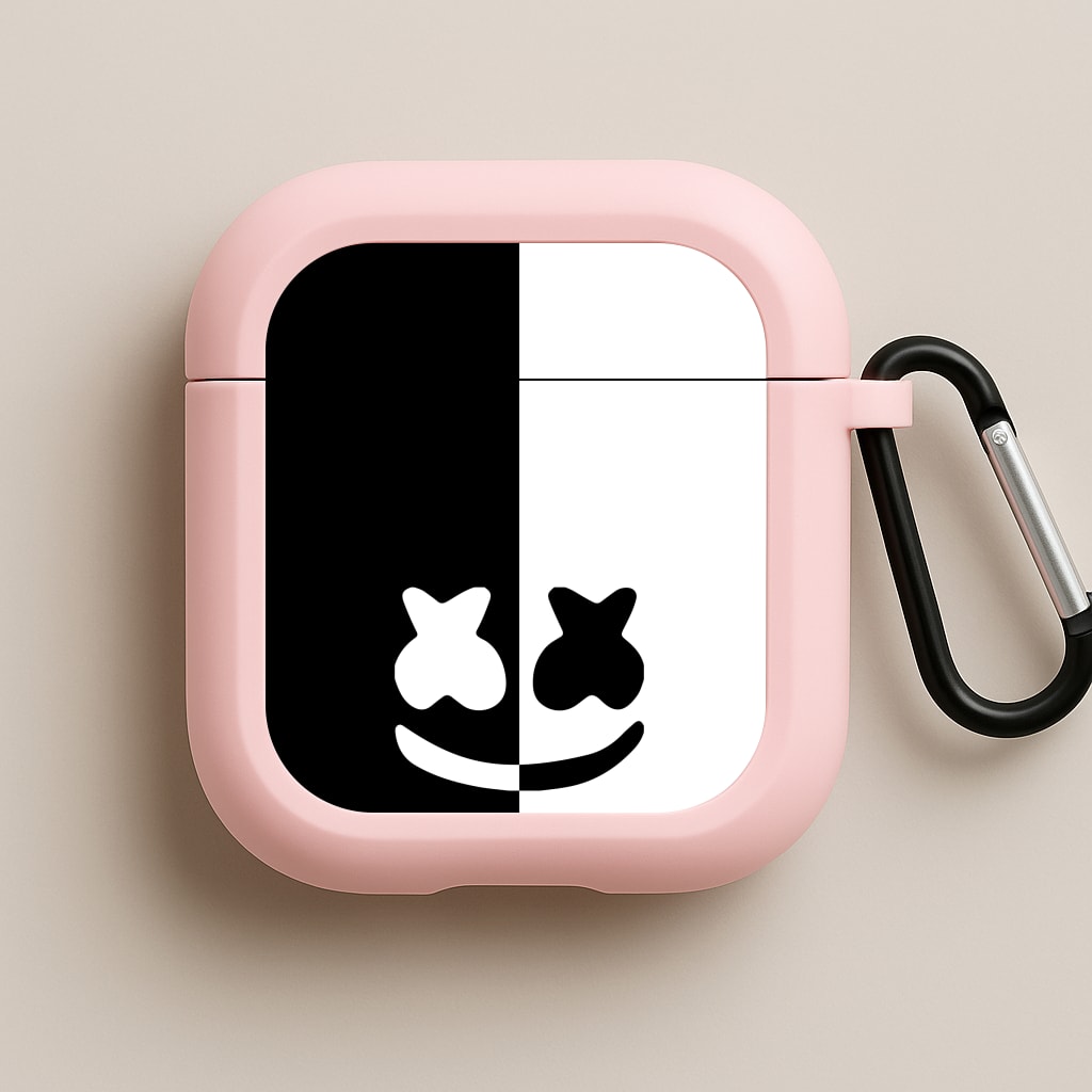 Dual Sides Helmet DJ Pink AirPods Case