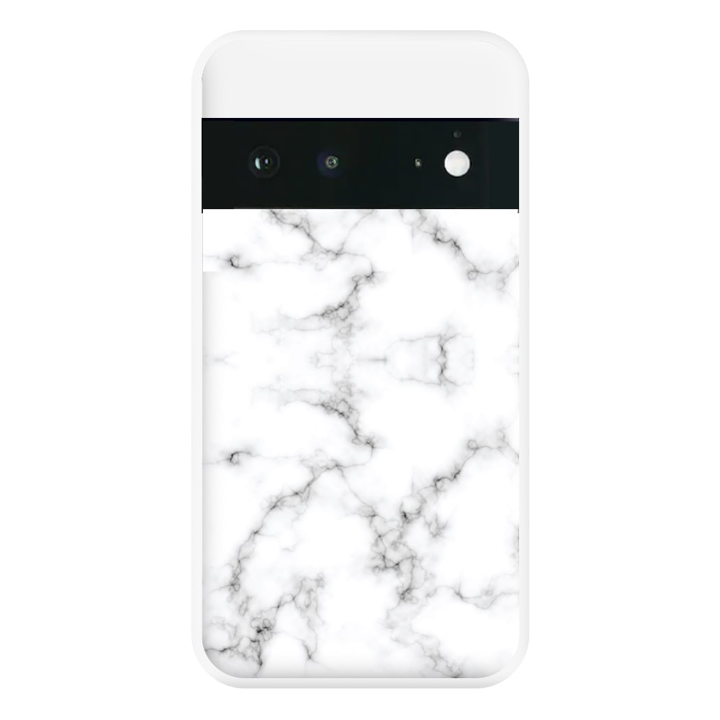 White Marbled Phone Case for Google Pixel 6a