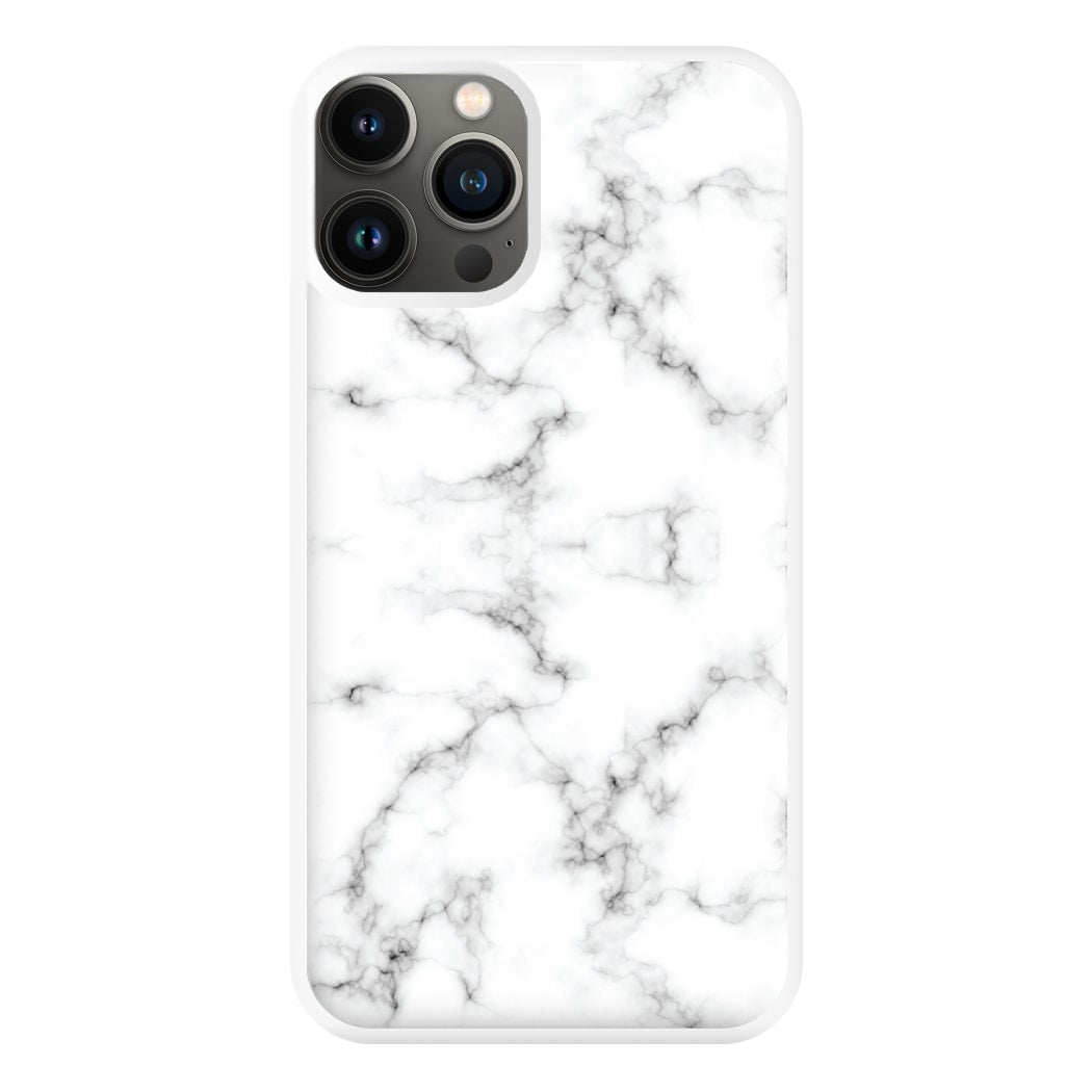 White Marbled Phone Case for iPhone 13 Pro Max