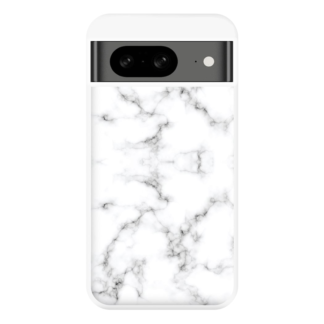 White Marbled Phone Case for Google Pixel 8