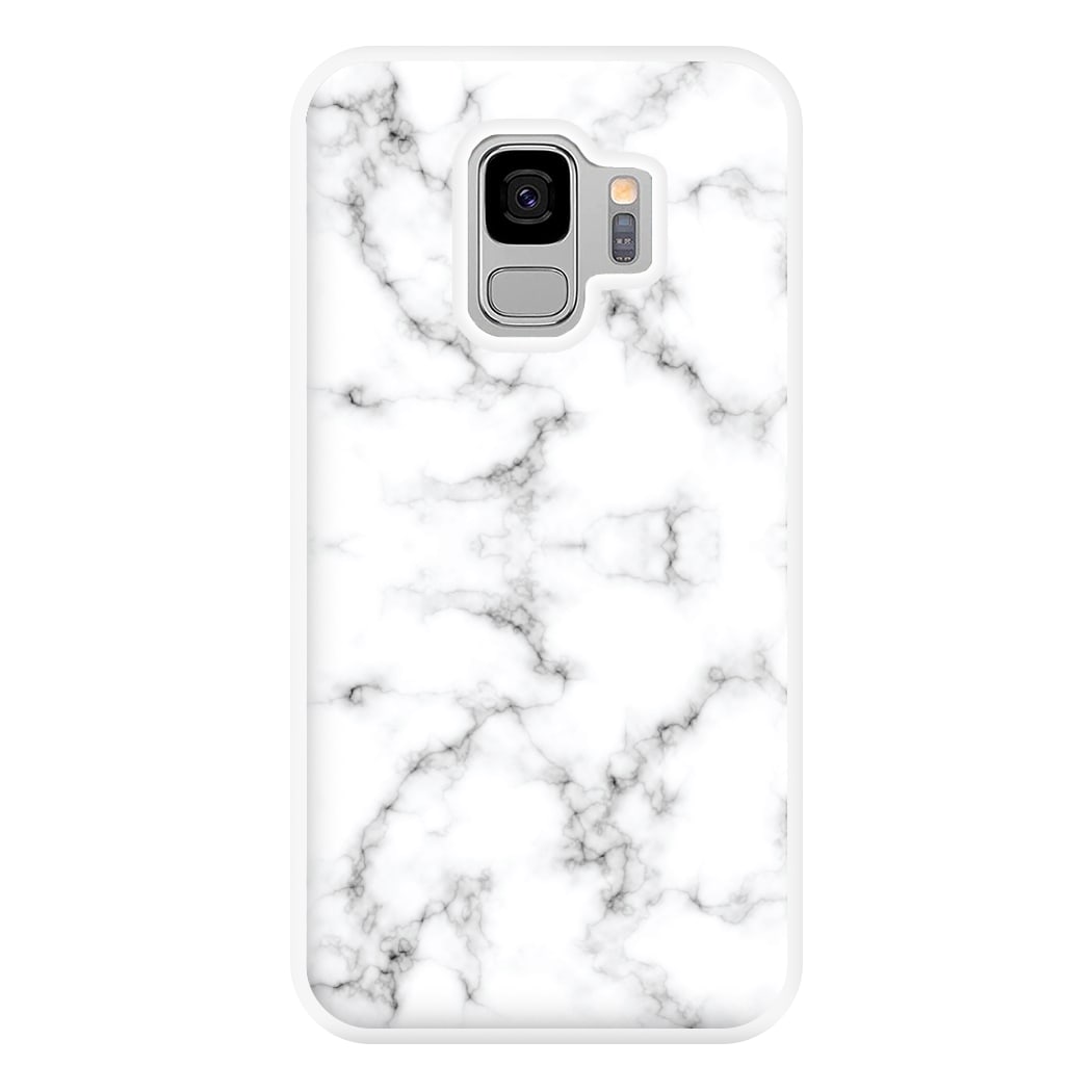 White Marbled Phone Case for Galaxy S9 Plus