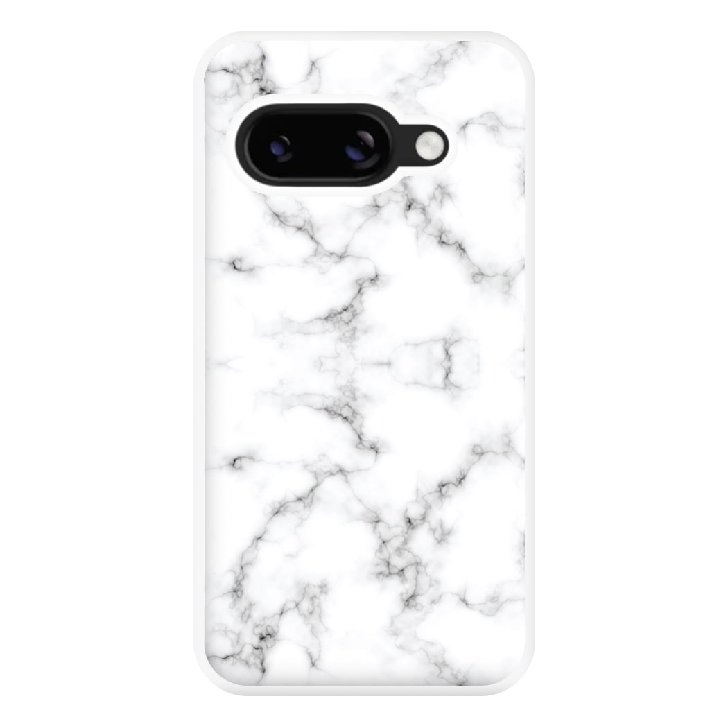White Marbled Phone Case for Google Pixel 8a