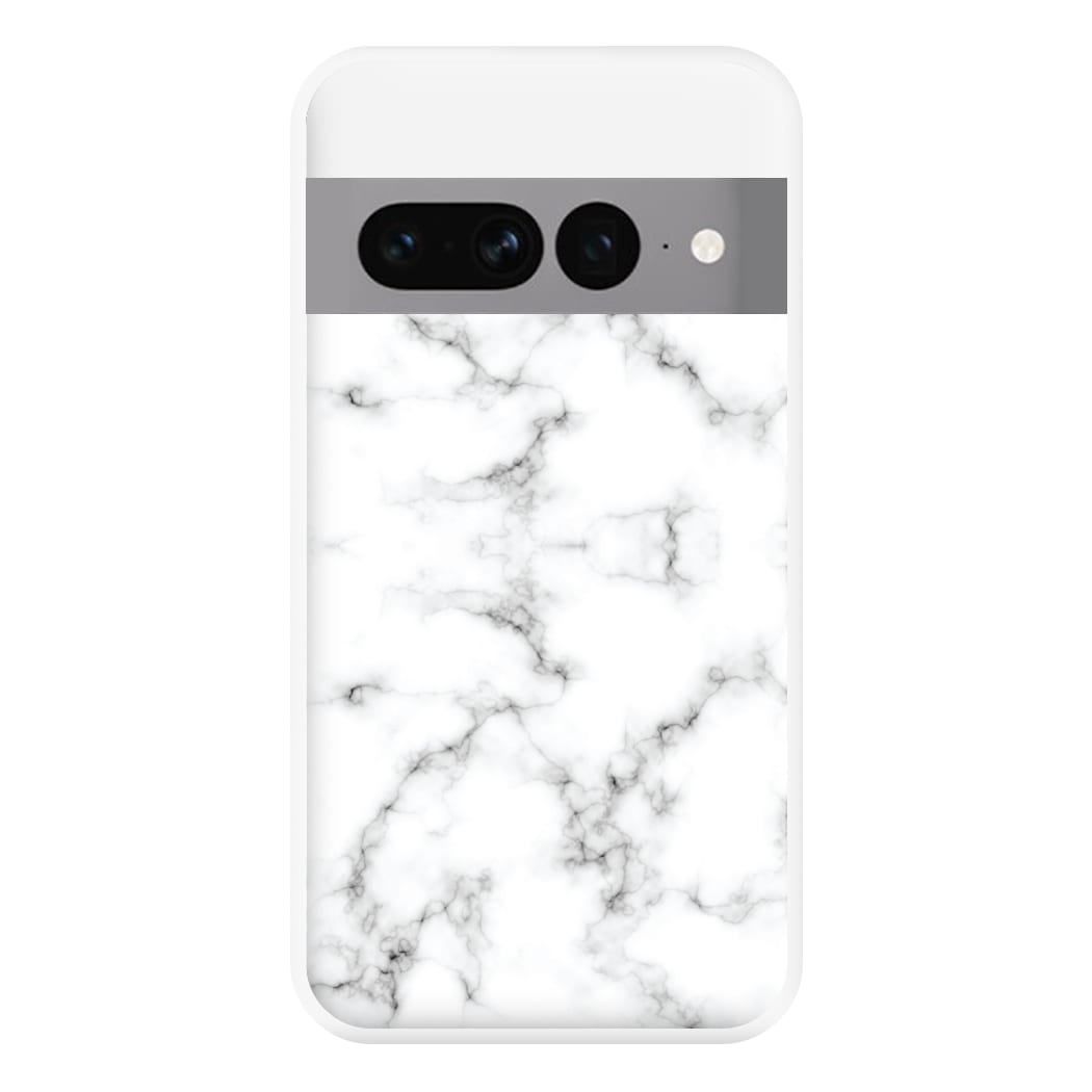 White Marbled Phone Case for Google Pixel 7 Pro
