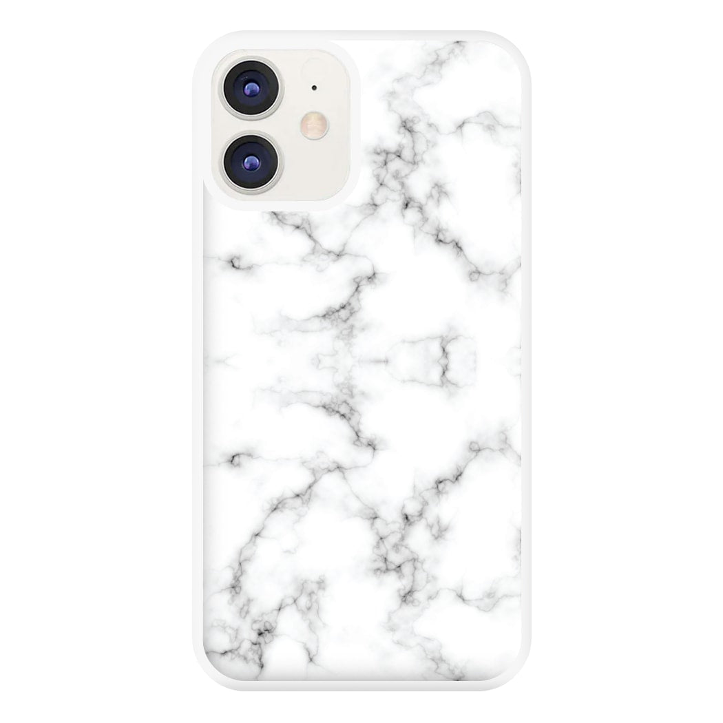 White Marbled Phone Case for iPhone 12 / 12 Pro