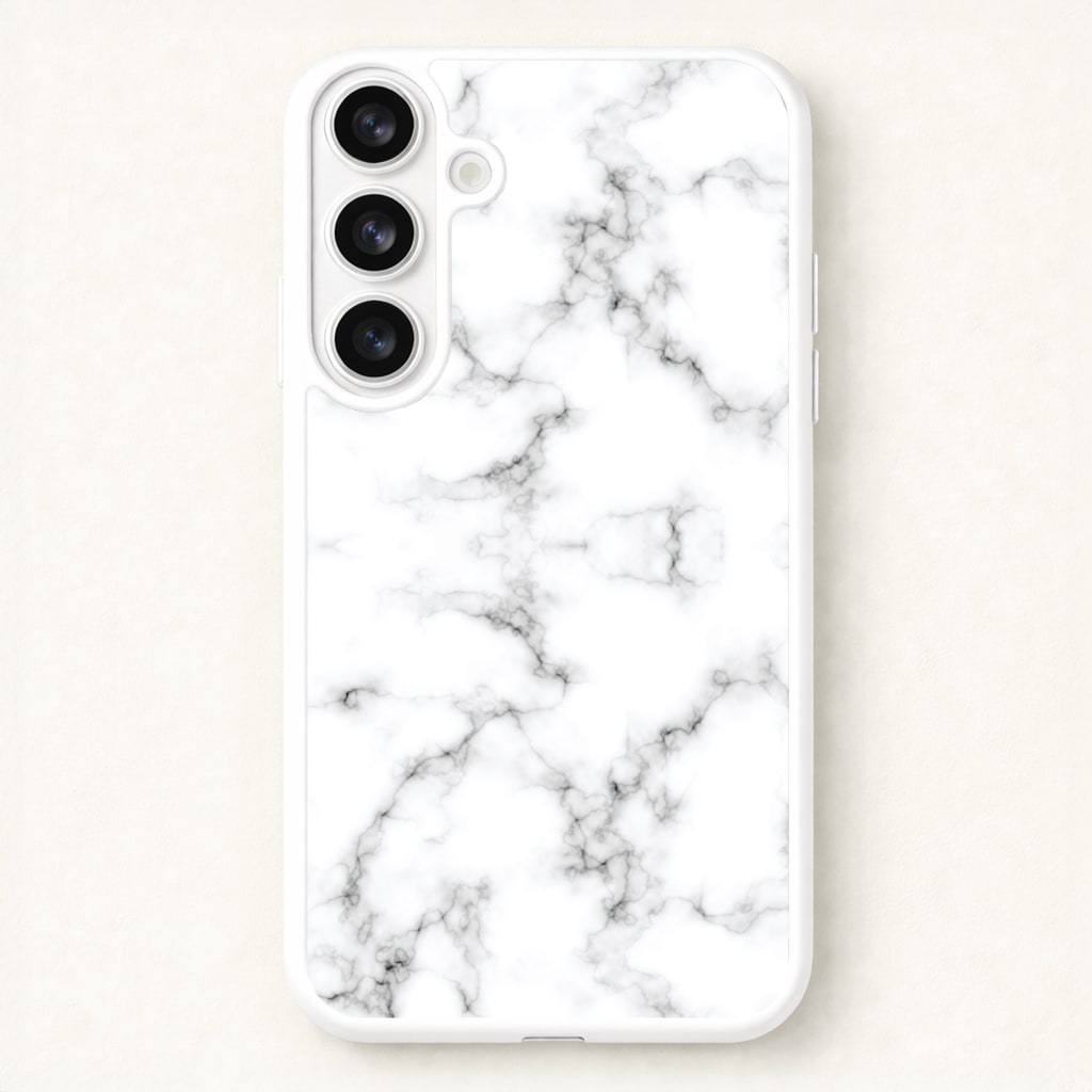 White Marbled Phone Case for Galaxy S26
