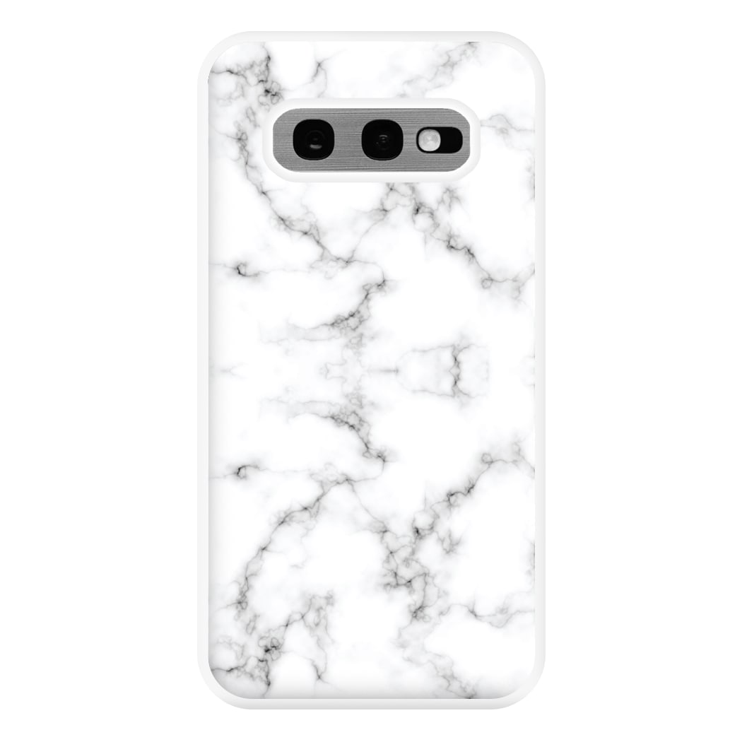 White Marbled Phone Case for Galaxy S10e