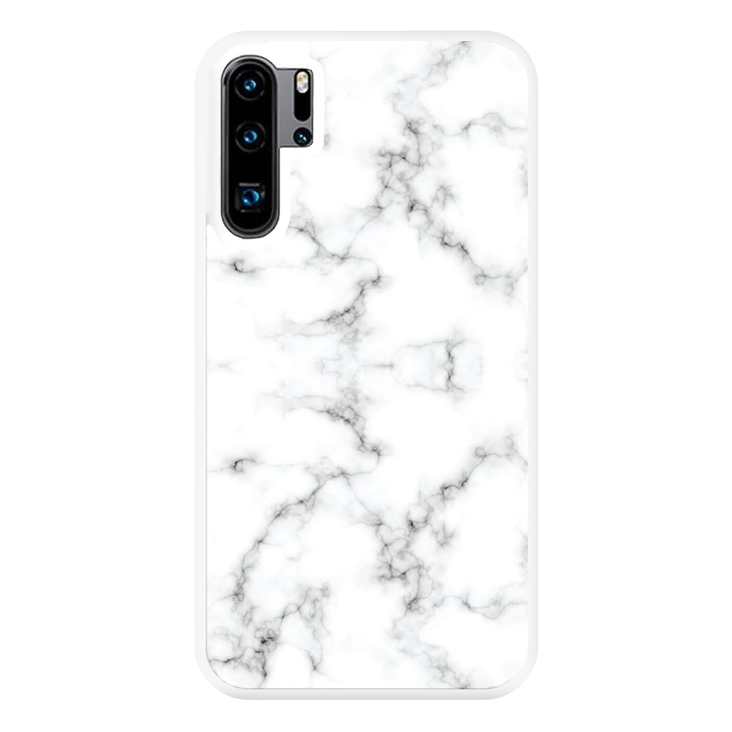 White Marbled Phone Case for Huawei P30 Pro