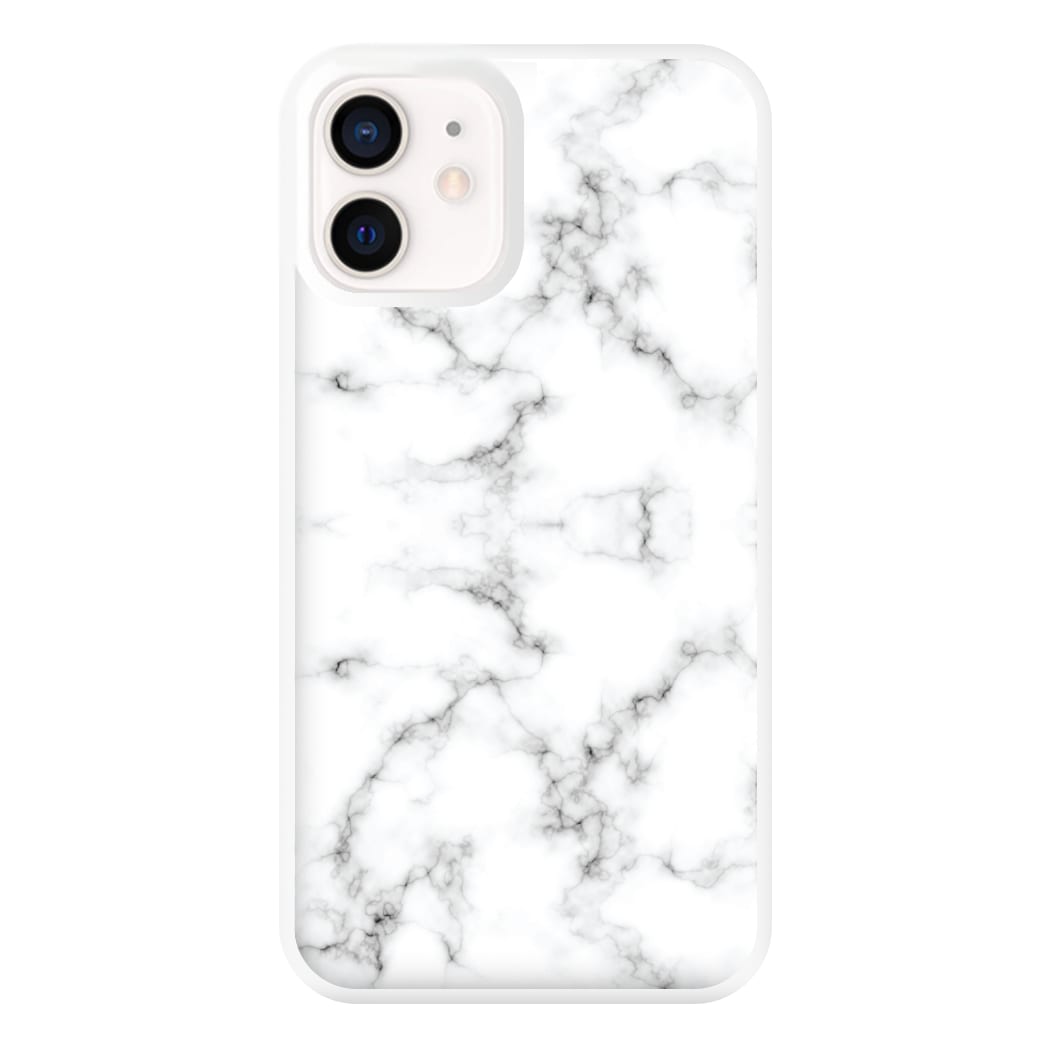 White Marbled Phone Case for iPhone 13 Mini