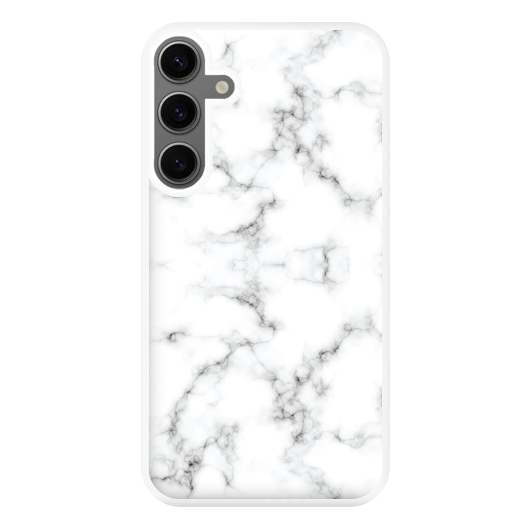 White Marbled Phone Case for Galaxy S24FE