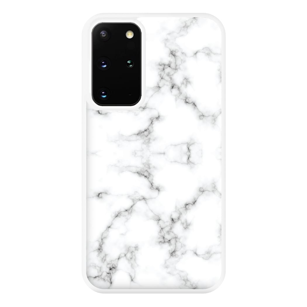 White Marbled Phone Case for Galaxy S20 Plus