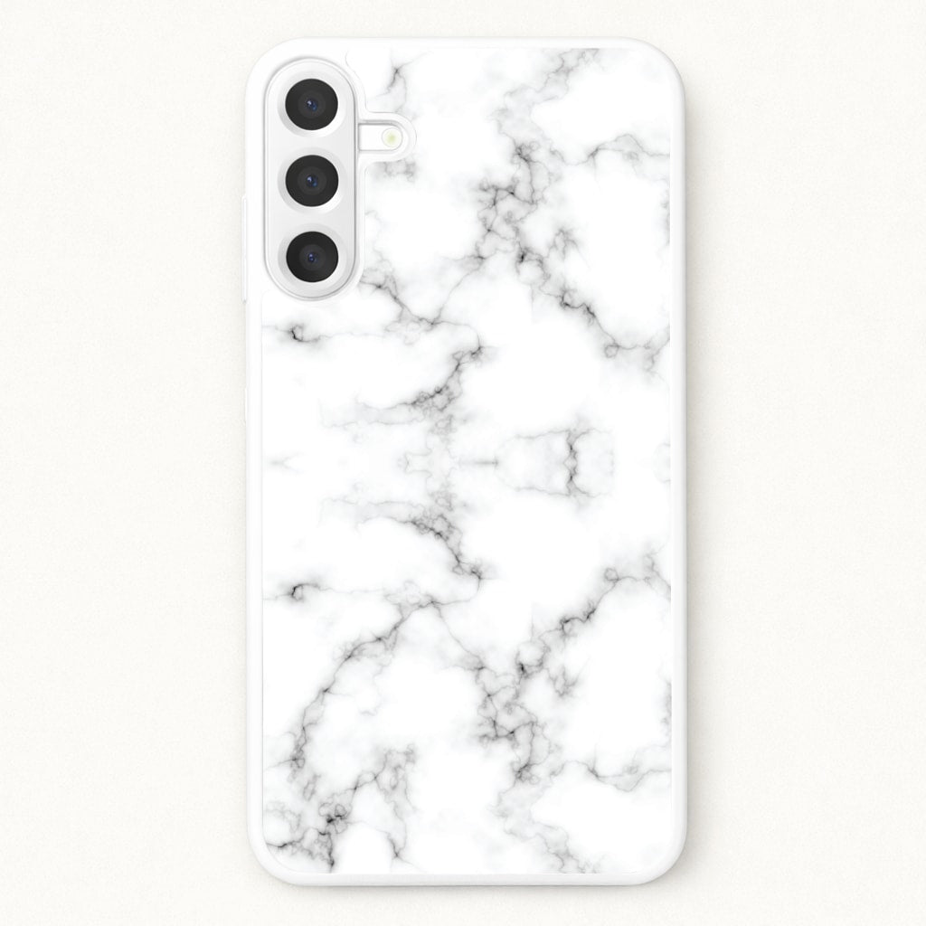 White Marbled Phone Case for Galaxy A17
