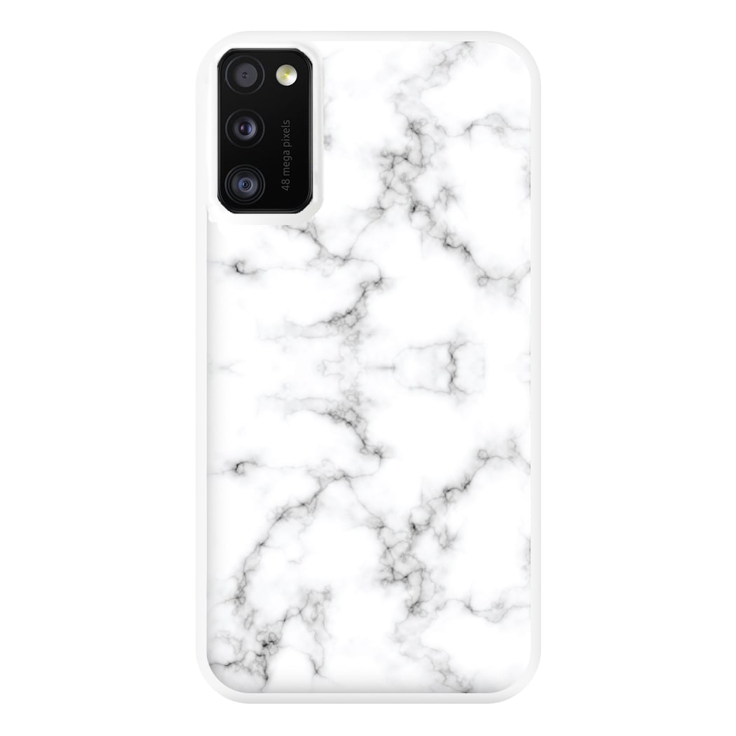 White Marbled Phone Case for Galaxy A41