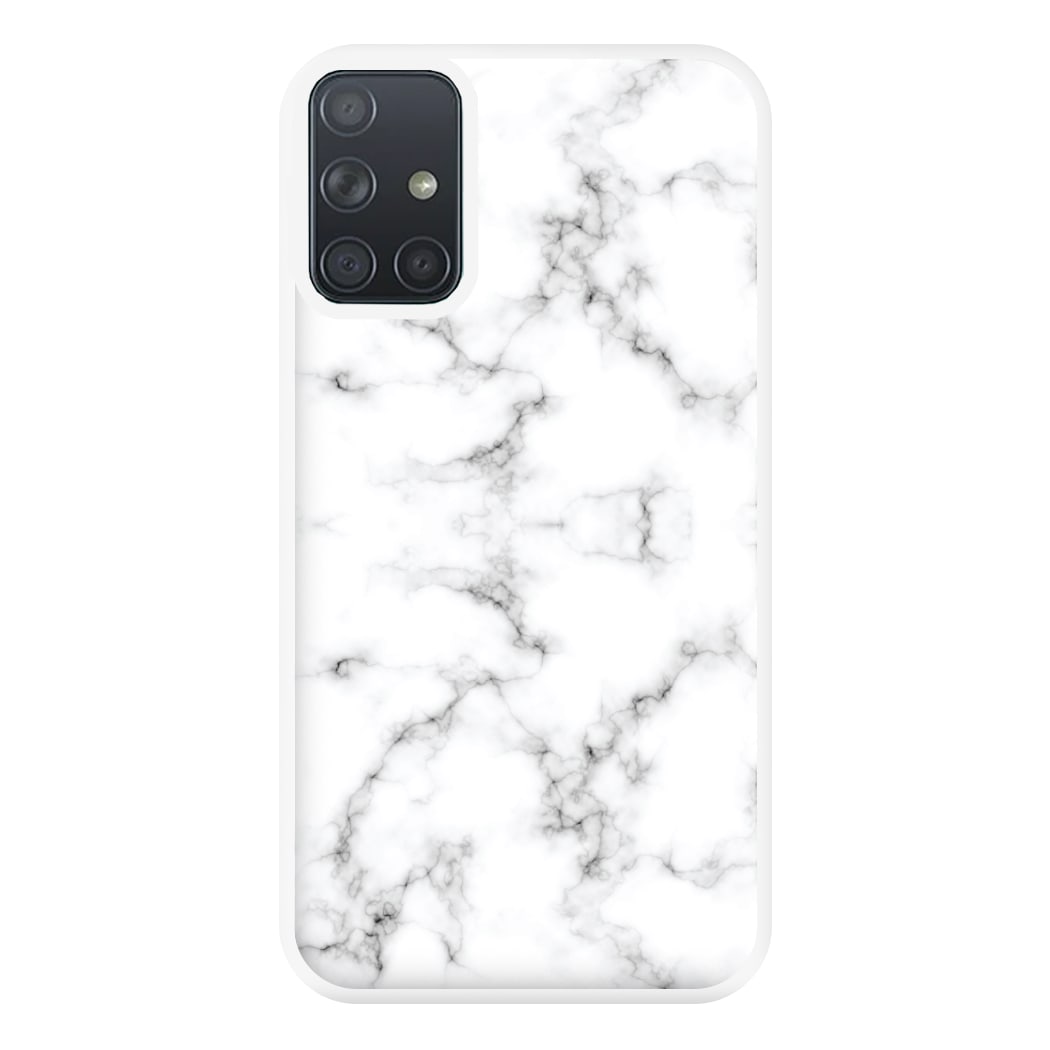 White Marbled Phone Case for Galaxy A71
