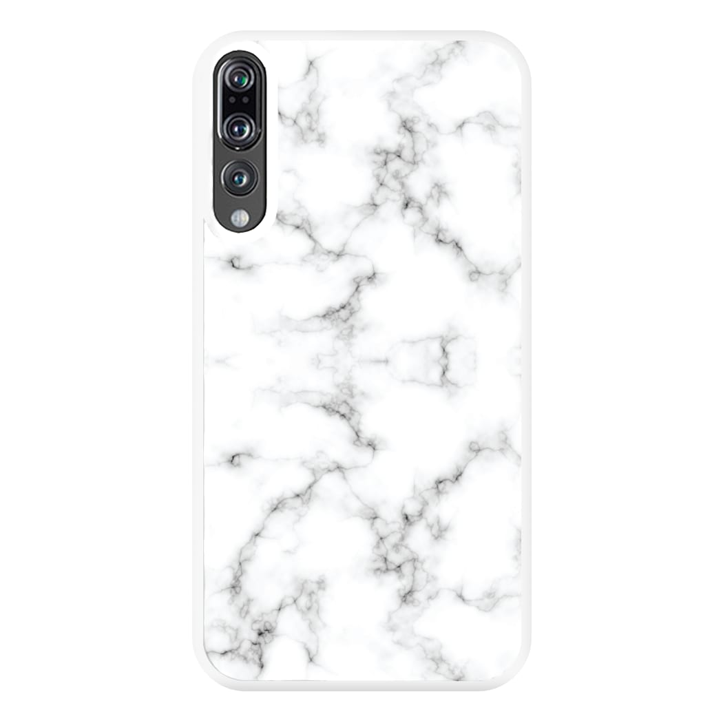 White Marbled Phone Case for Huawei P20 Pro