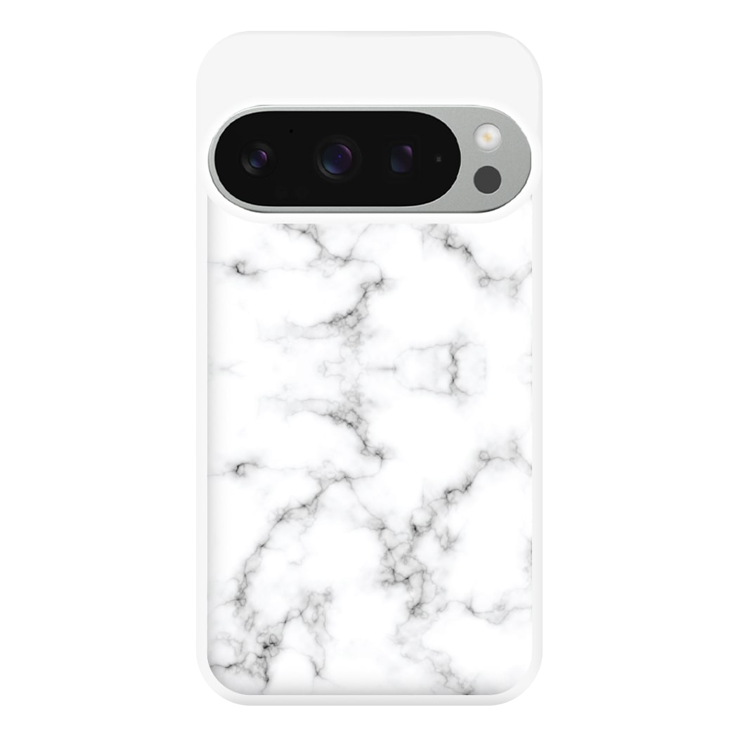 White Marbled Phone Case for Google Pixel 9 Pro XL