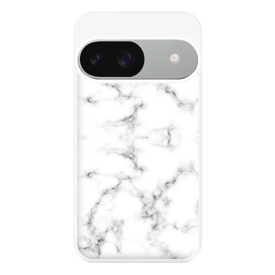 White Marbled Phone Case for Google Pixel 9 / 9 Pro