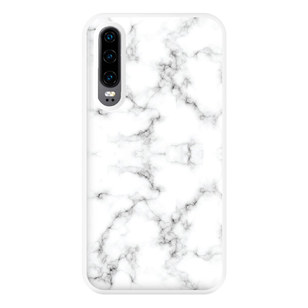 White Marbled Phone Case for Huawei P30