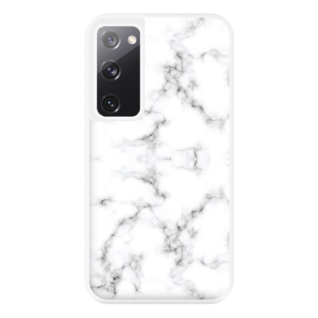 White Marbled Phone Case for Galaxy S20FE