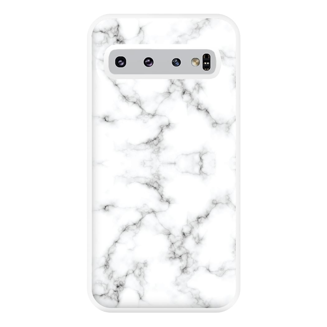 White Marbled Phone Case for Galaxy S10 Plus