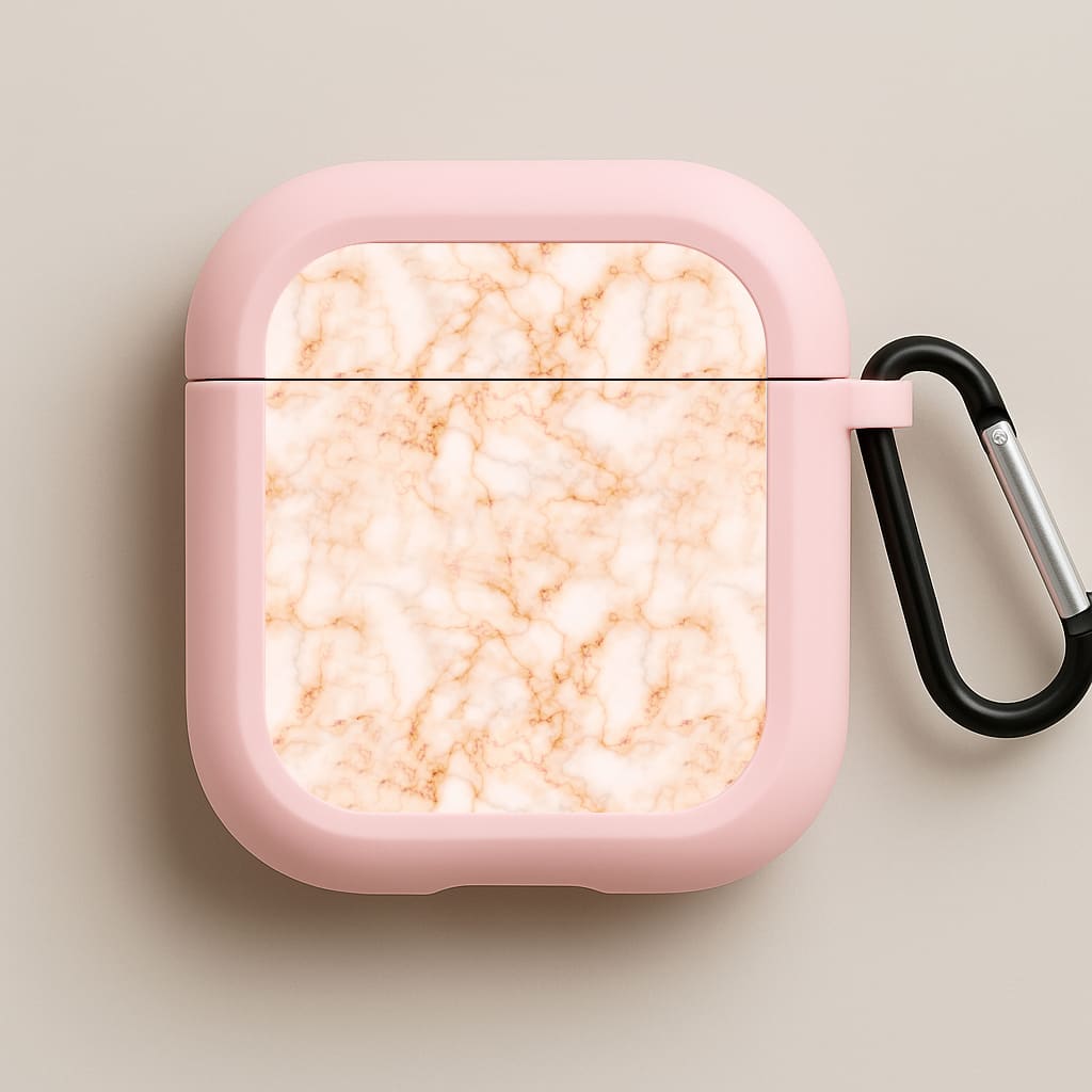 Rose Gold Marble Pink AirPods Case