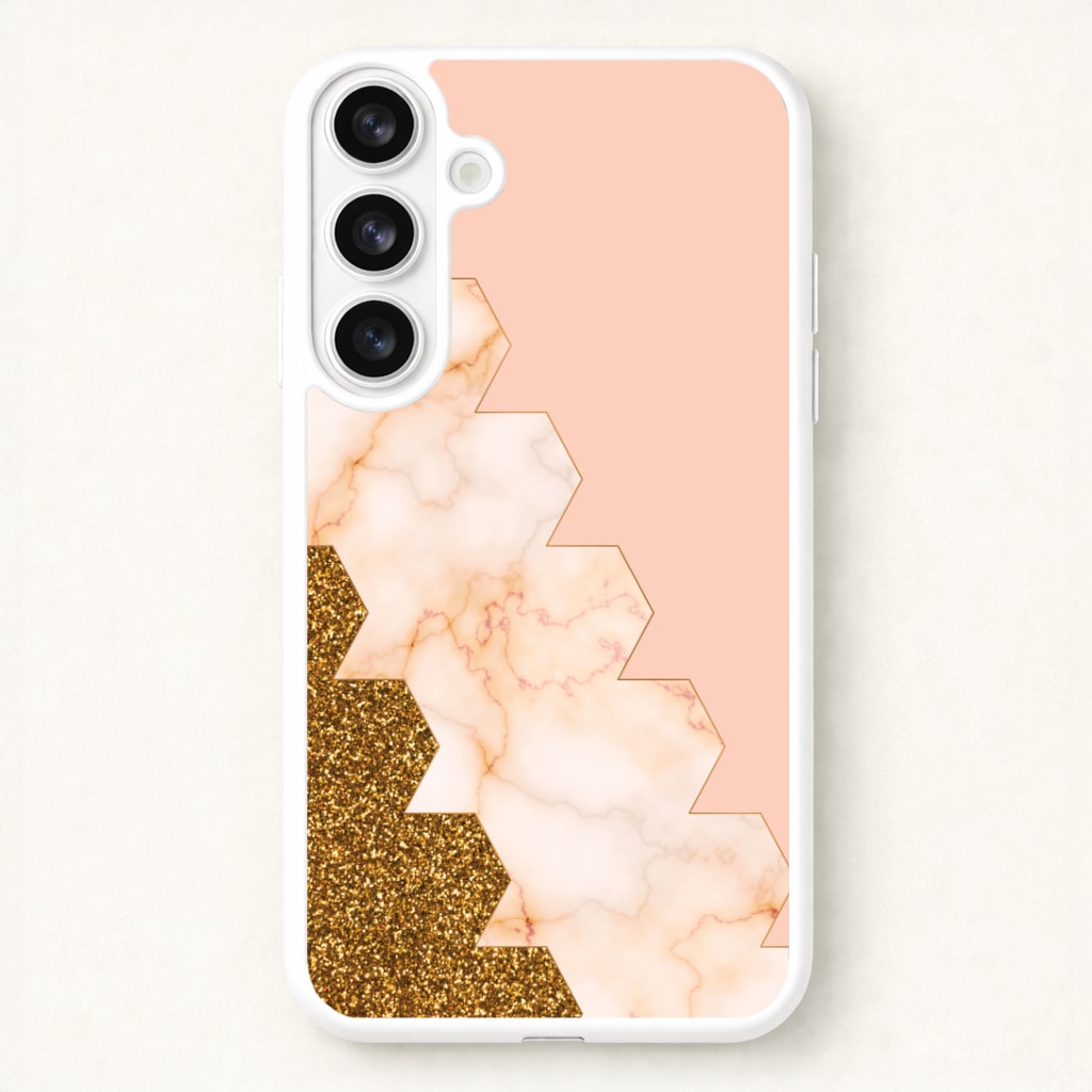 Glitter And Marble Geometric Phone Case for Galaxy S26 Plus