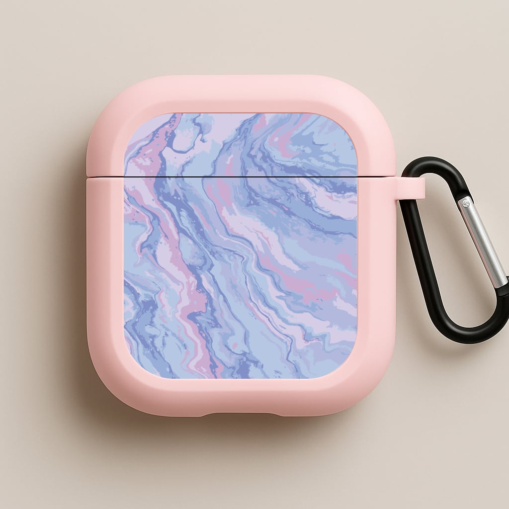 Purple Cloudy Marble Pink AirPods Case