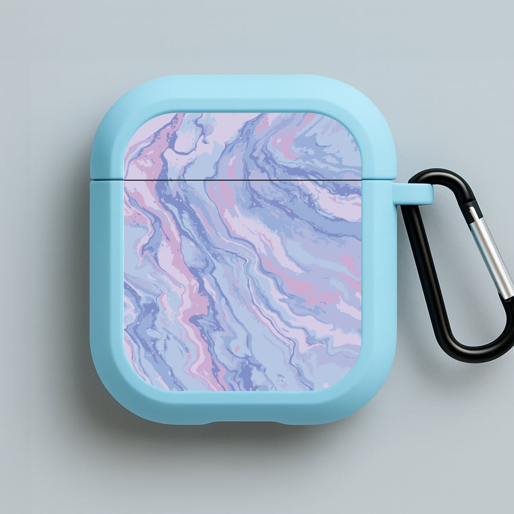 Purple Cloudy Marble Blue AirPods Case