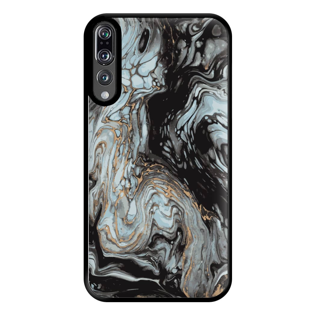 Black And Gold Cloudy Marble Phone Case for Huawei P20 Pro