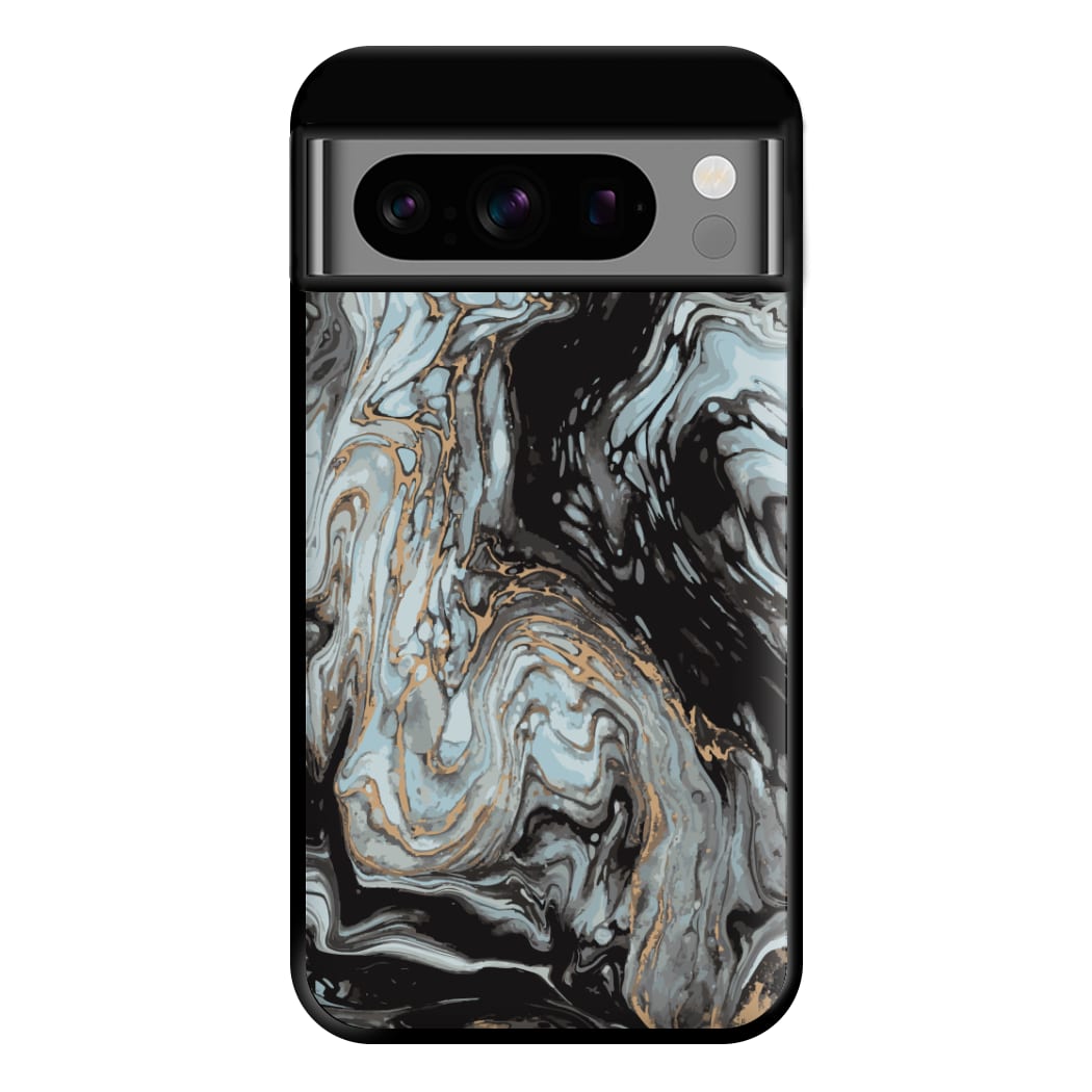 Black And Gold Cloudy Marble Phone Case for Google Pixel 8 Pro