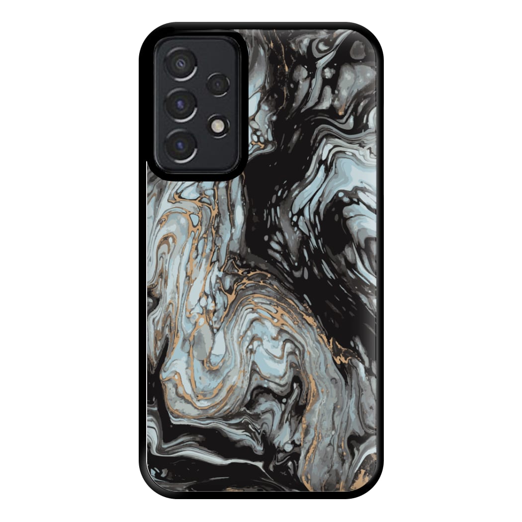 Black And Gold Cloudy Marble Phone Case for Galaxy A52 / A52s